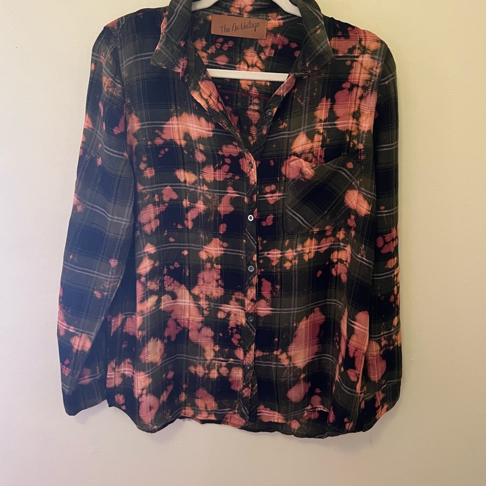 Tie-Dye Button-Up Women's Top
